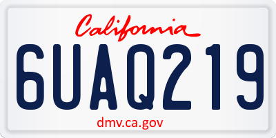 CA license plate 6UAQ219