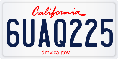 CA license plate 6UAQ225