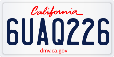 CA license plate 6UAQ226