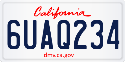 CA license plate 6UAQ234
