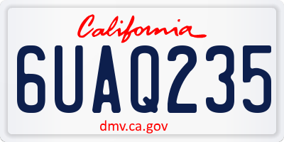 CA license plate 6UAQ235
