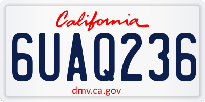 CA license plate 6UAQ236