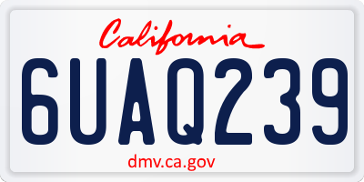 CA license plate 6UAQ239
