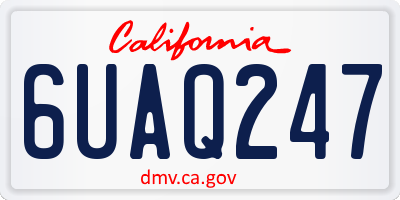 CA license plate 6UAQ247