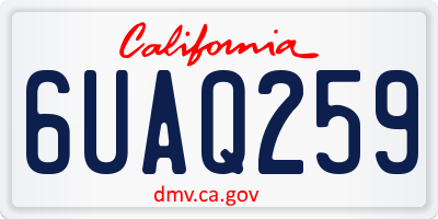 CA license plate 6UAQ259