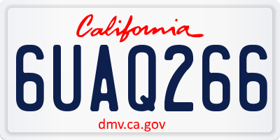 CA license plate 6UAQ266