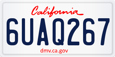 CA license plate 6UAQ267