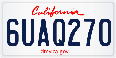 CA license plate 6UAQ270