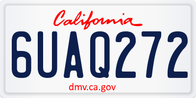 CA license plate 6UAQ272