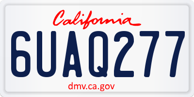 CA license plate 6UAQ277