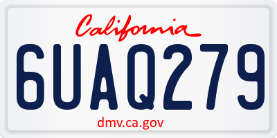 CA license plate 6UAQ279