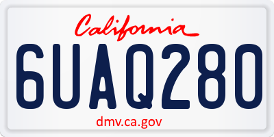 CA license plate 6UAQ280