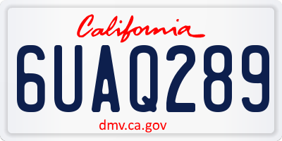 CA license plate 6UAQ289