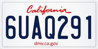 CA license plate 6UAQ291