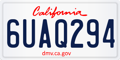 CA license plate 6UAQ294