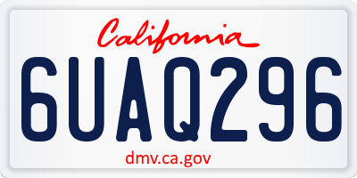 CA license plate 6UAQ296