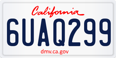 CA license plate 6UAQ299