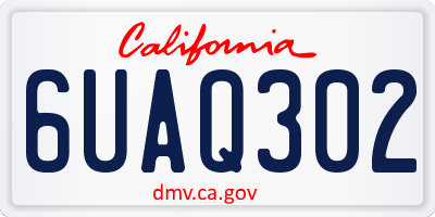 CA license plate 6UAQ302