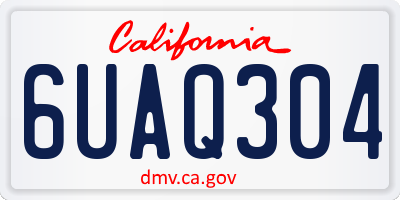 CA license plate 6UAQ304