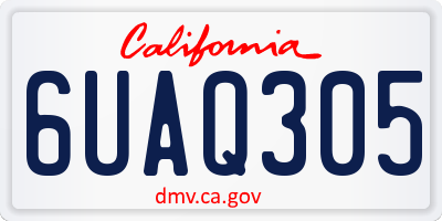 CA license plate 6UAQ305