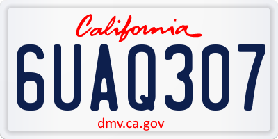 CA license plate 6UAQ307