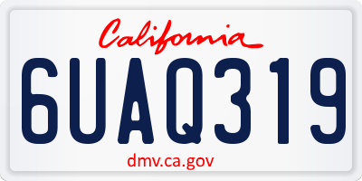 CA license plate 6UAQ319