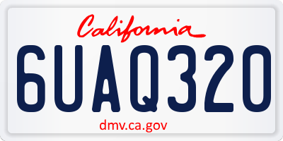 CA license plate 6UAQ320