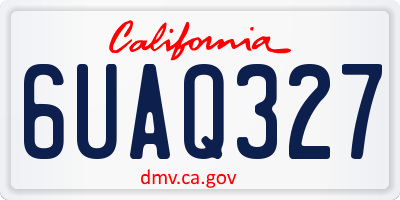 CA license plate 6UAQ327