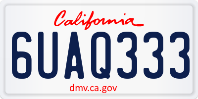 CA license plate 6UAQ333