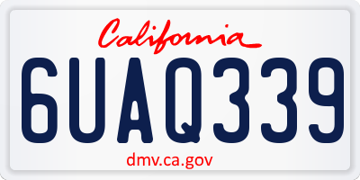 CA license plate 6UAQ339