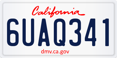 CA license plate 6UAQ341