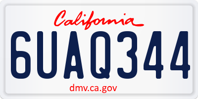 CA license plate 6UAQ344