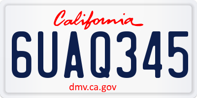 CA license plate 6UAQ345