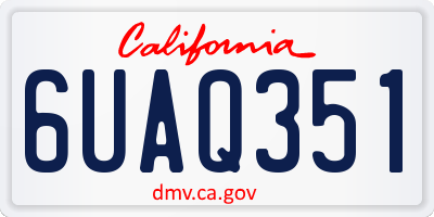 CA license plate 6UAQ351