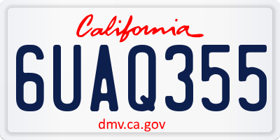 CA license plate 6UAQ355