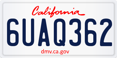 CA license plate 6UAQ362