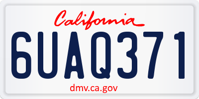 CA license plate 6UAQ371