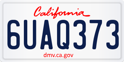 CA license plate 6UAQ373