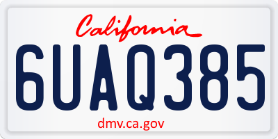 CA license plate 6UAQ385