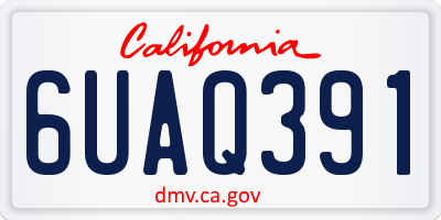 CA license plate 6UAQ391