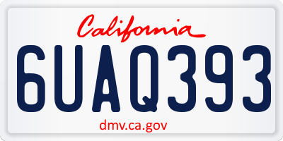 CA license plate 6UAQ393