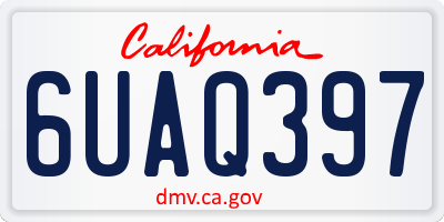 CA license plate 6UAQ397