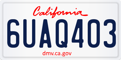 CA license plate 6UAQ403