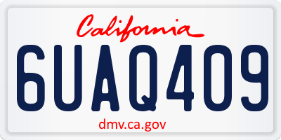 CA license plate 6UAQ409