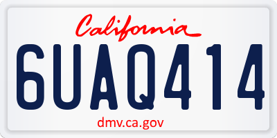 CA license plate 6UAQ414
