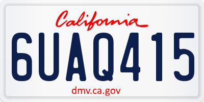 CA license plate 6UAQ415