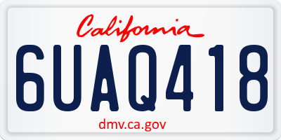CA license plate 6UAQ418