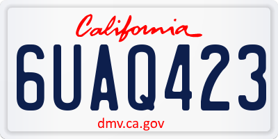 CA license plate 6UAQ423