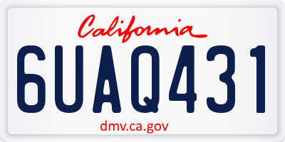 CA license plate 6UAQ431