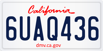 CA license plate 6UAQ436